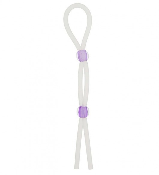 Прозрачное эрекционное кольцо-лассо SILICONE LASSO COCK RING DUAL BEADS - NMC - в Новороссийске купить с доставкой