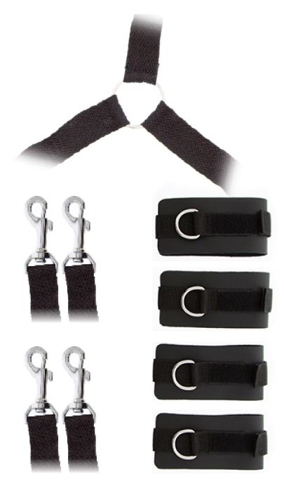 Комплект наручников и поножей LUXURIOUS BED RESTRAINT CUFF SET - Blush Novelties - купить с доставкой в Новороссийске